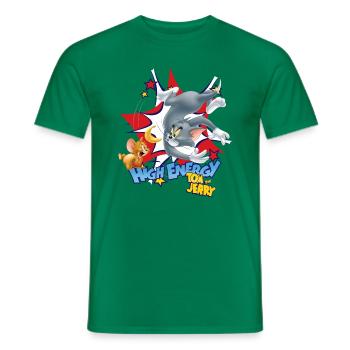 Tom et Jerry Chasse High Energy - T-shirt homme - vert - Devant - AI Model Male 178 dark (178cm)