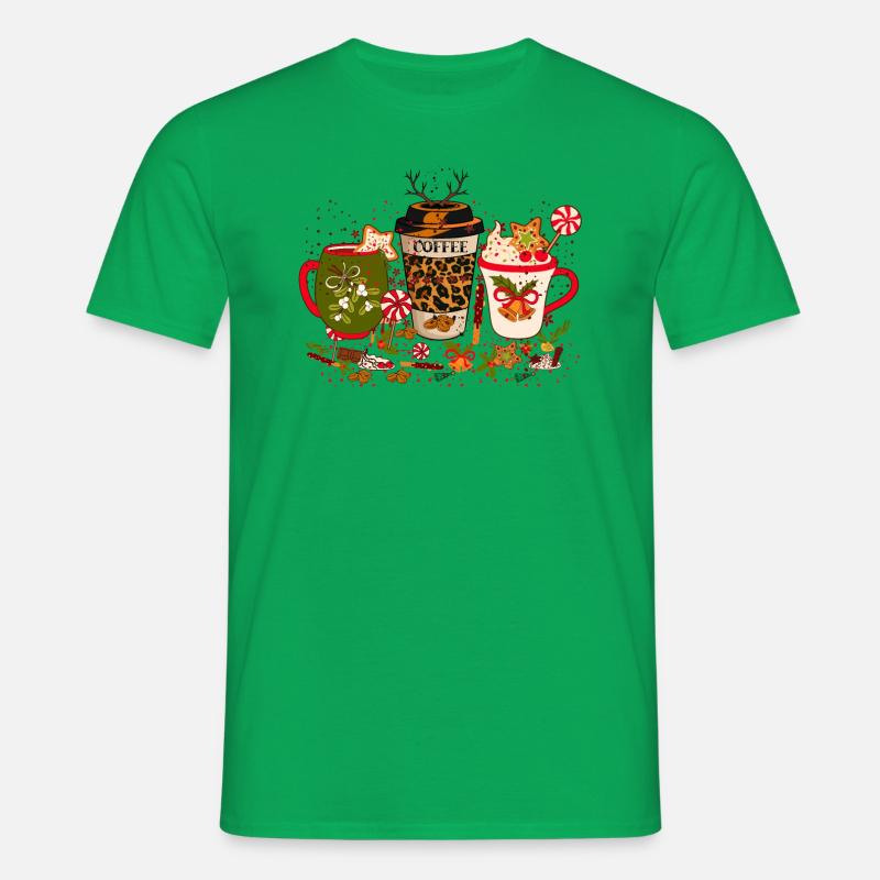 Weihnachtskaffee, Weihnachtsfeier, Weihnachtsstimmung - Männer T-Shirt - Kelly Green