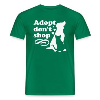 Adopt Don't Shop - Rettung von Katzen und Hunden - Männer T-Shirt - Kelly Green - Vorne - AI Model Male 178 dark (178cm)