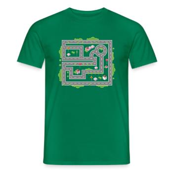Play Cars on Daddy's Back Dad Massage - Men's T-Shirt - kelly green - Front - AI Model Male 178 dark (178cm)