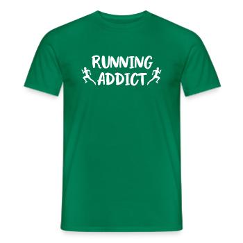 Running Addict Men Men addicted to running - Men's T-Shirt - kelly green - Front - AI Model Male 178 dark (178cm)