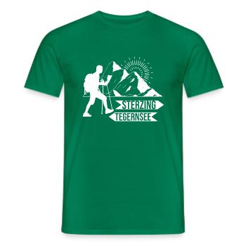 Transalp Alpenüberquerung Tegernsee Sterzing - Männer T-Shirt - Kelly Green - Vorne - AI Model Male 178 dark (178cm)