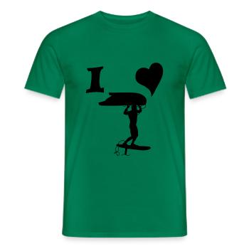I love wingfoil - Men's T-Shirt - kelly green - Front - AI Model Male 178 dark (178cm)