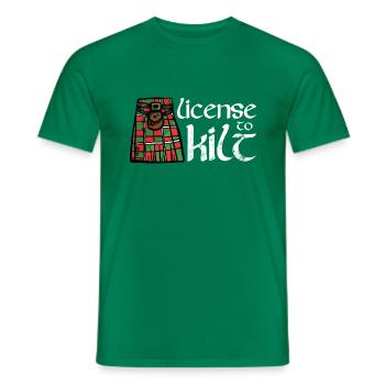 Schottischer Kilt Tracht - Schottenrock Schottland - Männer T-Shirt - Kelly Green - Vorne - AI Model Male 178 dark (178cm)