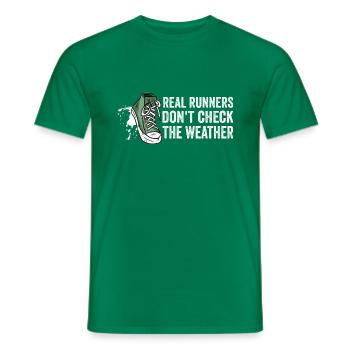 Läufer schauen nicht nach Wetter - Laufmotivation - Männer T-Shirt - Kelly Green - Vorne - AI Model Male 178 dark (178cm)