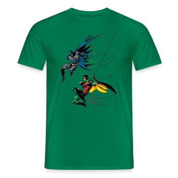 Batman and Robin - Men's T-Shirt - kelly green - Front - AI Model Male 178 dark (178cm)