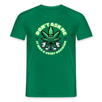 Hemp leaf mascot - Joint decision - funny - Men's T-Shirt - kelly green - Front - AI Model Male 178 dark (178cm)