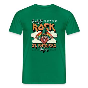 Ready to rock - St Patricks Day - rocking gnome - Men's T-Shirt - kelly green - Front - AI Model Male 178 dark (178cm)
