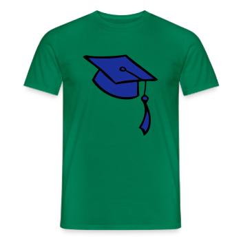 le collège, graduation, chapeau, forme, uni+, - T-shirt homme - vert - Devant - AI Model Male 178 dark (178cm)
