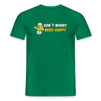 Ne t’inquiète pas, bière heureuse - T-shirt homme - vert - Devant - AI Model Male 178 dark (178cm)