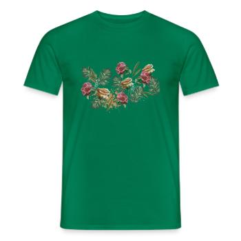 Blumen Floral Muster elegant Rose Blätter - Männer T-Shirt - Kelly Green - Vorne - AI Model Male 178 dark (178cm)
