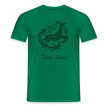 Nature Conservation Think Green - Men's T-Shirt - kelly green - Front - AI Model Male 178 dark (178cm)