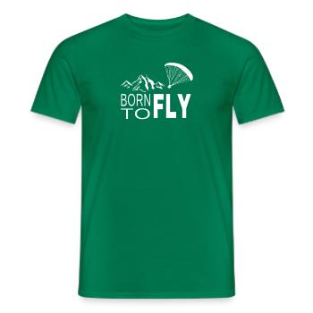 Paragliding, mountains - Men's T-Shirt - kelly green - Front - AI Model Male 178 dark (178cm)