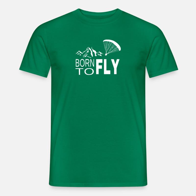 Paragleiten, Berge - Männer T-Shirt - Kelly Green