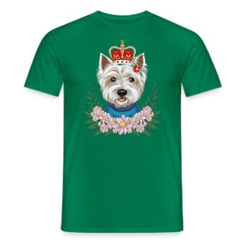 Süßér West Highland White Terrier avec couronne - T-shirt homme - vert - Devant - AI Model Male 178 dark (178cm)
