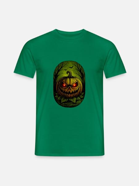 Halloween Kürbis – Gruselig & Glow in Red - Männer T-Shirt - Kelly Green