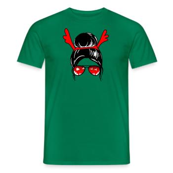 XMas Girl Sunglassed - Männer T-Shirt - Kelly Green - Vorne - AI Model Male 178 dark (178cm)