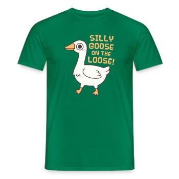 Cute Silly Goose On The Loose - Men's T-Shirt - kelly green - Front - AI Model Male 178 dark (178cm)