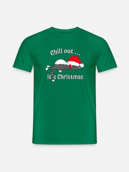 Chill out ... it´s Christmas Katze - Männer T-Shirt - Kelly Green