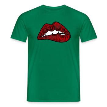 Sexy red mouth / red lips - Men's T-Shirt - kelly green - Front - AI Model Male 178 dark (178cm)