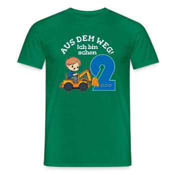 2. Geburtstag Bagger Junge - Männer T-Shirt - Kelly Green - Vorne - AI Model Male 178 dark (178cm)