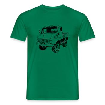 Unimog - Oldtimer - Offroad - Dispositif moteur universel - T-shirt homme - vert - Devant - AI Model Male 178 dark (178cm)