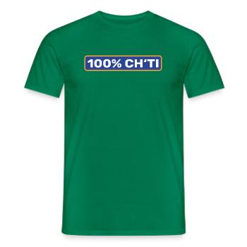 100% Ch'ti - Nord pas de calais - T-shirt homme - vert - Devant - AI Model Male 178 dark (178cm)