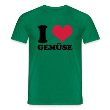 I Love Gemüse - Männer T-Shirt - Kelly Green - Vorne - AI Model Male 178 dark (178cm)