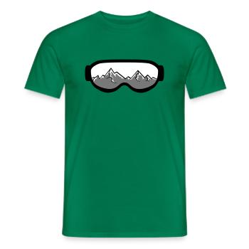 mountains driving snowboard ski winter glasses snow sc - Men's T-Shirt - kelly green - Front - AI Model Male 178 dark (178cm)