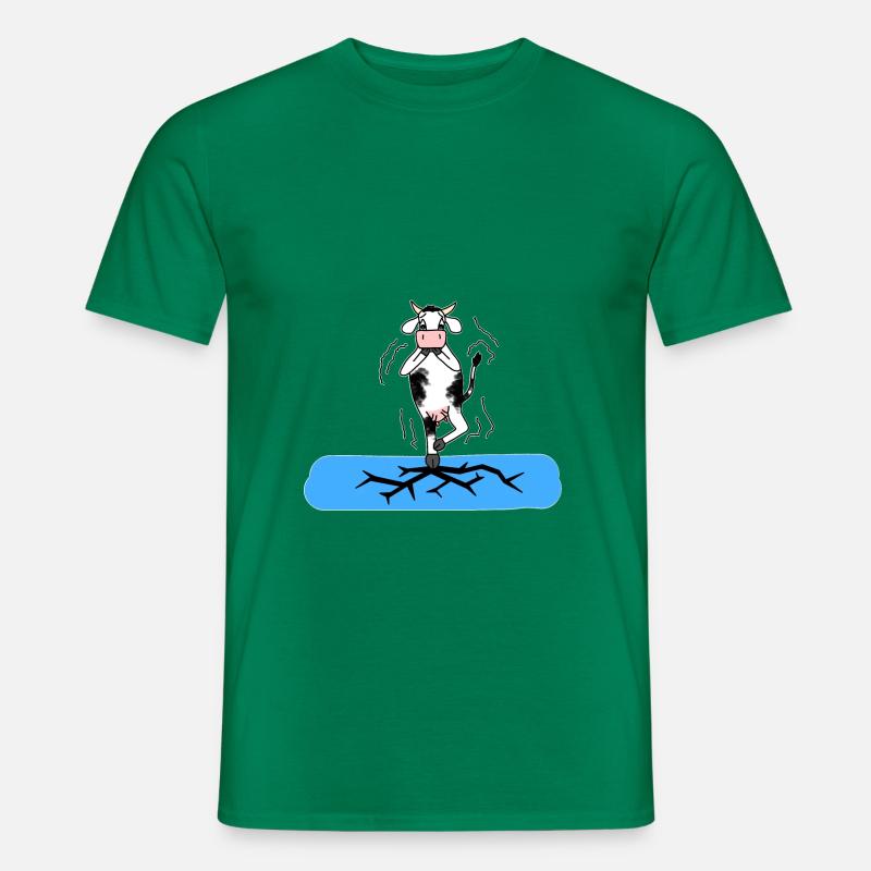 Kuh auf dem Eis - Männer T-Shirt - Kelly Green