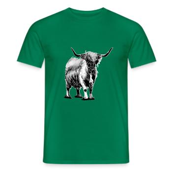 Highland cattle sw - Men's T-Shirt - kelly green - Front - AI Model Male 178 dark (178cm)