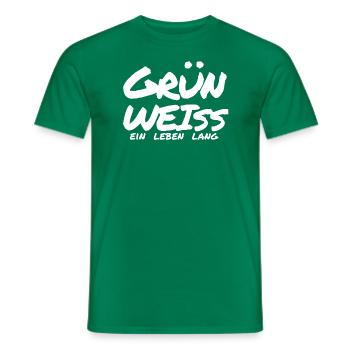 Grün Weiss Weiß ein leben Lang Geschenk Fußball - Männer T-Shirt - Kelly Green - Vorne - AI Model Male 178 dark (178cm)
