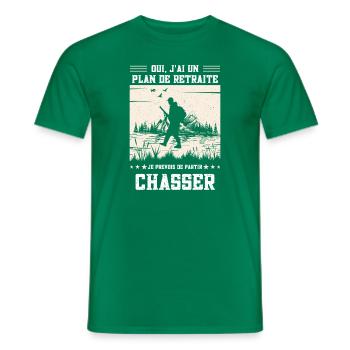 Cadeau pour chasseur ,Oui j ai un plan de retraite - T-shirt homme - vert - Devant - AI Model Male 178 dark (178cm)