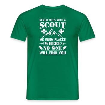 Never mess with a Scout no one will find you - Men's T-Shirt - kelly green - Front - AI Model Male 178 dark (178cm)