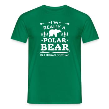 I'm really a Polar Bear in a human costume - T-shirt homme - vert - Devant - AI Model Male 178 dark (178cm)