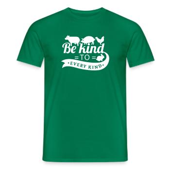 Be kind to every kind - vegan vegetarian gift - Men's T-Shirt - kelly green - Front - AI Model Male 178 dark (178cm)