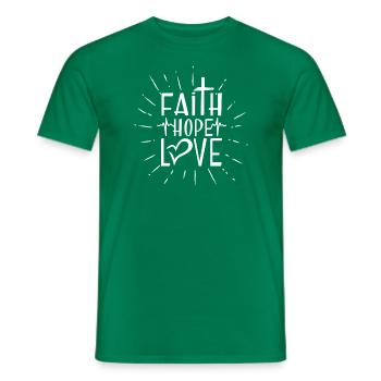 Faith Hope Love - encouraging & heartening - Men's T-Shirt - kelly green - Front - AI Model Male 178 dark (178cm)