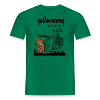 YELLOWSTONE NATIONAL PARK. - Men's T-Shirt - kelly green - Front - AI Model Male 178 dark (178cm)