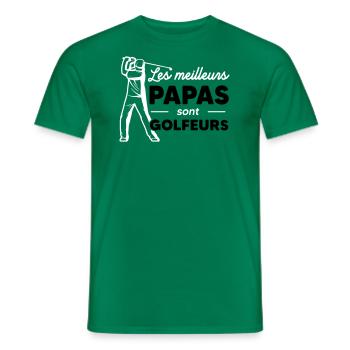 Meilleur papa golfeur - fête des pères - T-shirt homme - vert - Devant - AI Model Male 178 dark (178cm)