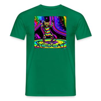Acid cat John! - Men's T-Shirt - kelly green - Front - AI Model Male 178 dark (178cm)