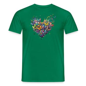 Coeur de papillon jeu de couleurs - T-shirt homme - vert - Devant - AI Model Male 178 dark (178cm)