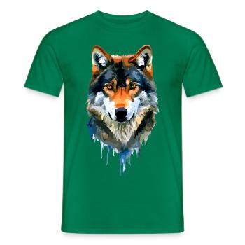 Der Wolf - Männer T-Shirt - Kelly Green - Vorne - AI Model Male 178 dark (178cm)