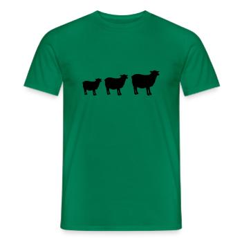 Sheep Family - Men's T-Shirt - kelly green - Front - AI Model Male 178 dark (178cm)