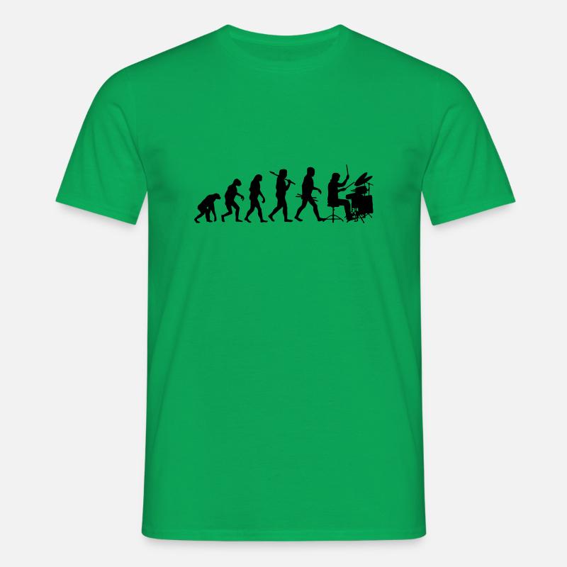Schlagzeug Evolution Percussion Evolution - Männer T-Shirt - Kelly Green