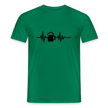 2019 beer heartbeat pulse - Men's T-Shirt - kelly green - Front - AI Model Male 178 dark (178cm)