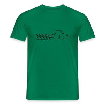 Tracteur avec charrue agricole - T-shirt homme - vert - Devant - AI Model Male 178 dark (178cm)