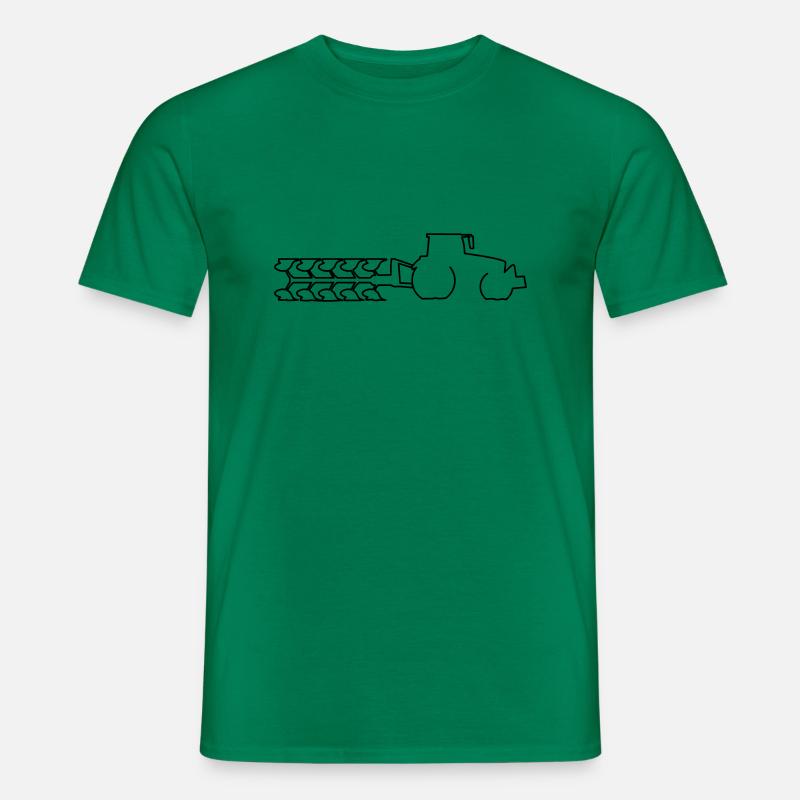 Traktor mit Pflug Acker Landwirtschaft - Männer T-Shirt - Kelly Green