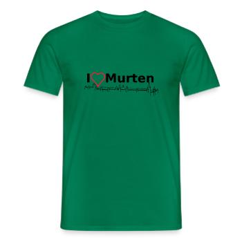 I Love Murten (mit Skyline der Altstadt) - Männer T-Shirt - Kelly Green - Vorne - AI Model Male 178 dark (178cm)
