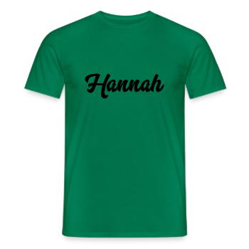 Hannah Custom Text Nom d’anniversaire - T-shirt homme - vert - Devant - AI Model Male 178 dark (178cm)