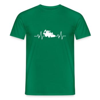 Bagger Bauarbeiter Handwerk Herzschlag - Männer T-Shirt - Kelly Green - Vorne - AI Model Male 178 dark (178cm)